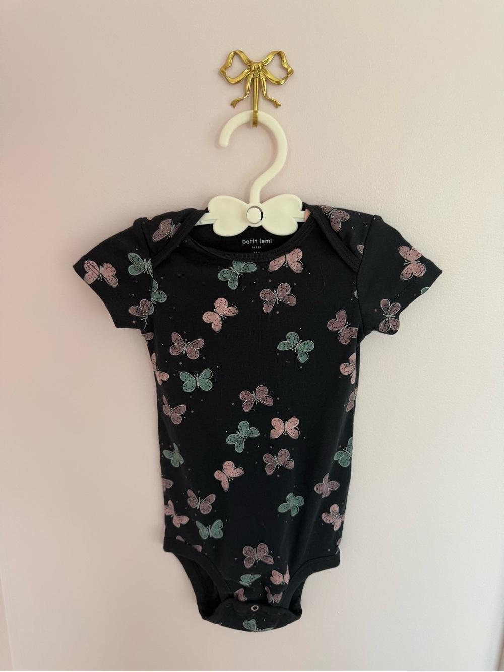 Petit Lem Butterfly Print One-Piece Bodysuit